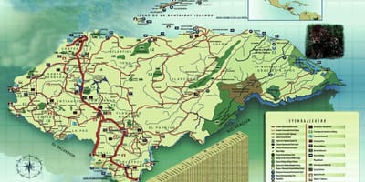 Карта Гандураса геаграфіі